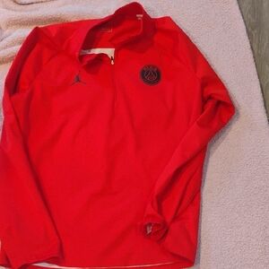 Jordan Red Pullover with White Jumpman Graphic